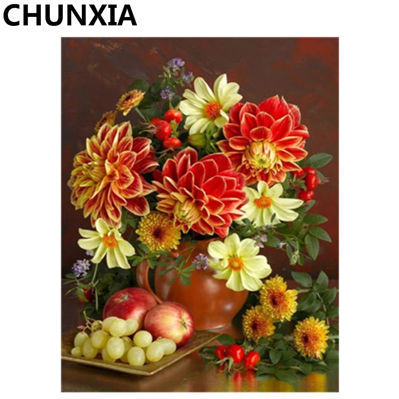 CHUNXIA живопись по номерам DIY обрамленные картины из масляной краски настенный