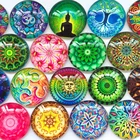 ZEROUP Круглый купол стеклянный кабошон 12 мм 20 мм изображение смешанный узор кулон аксессуары для DIY плоской задней ювелирных изделий в поисках