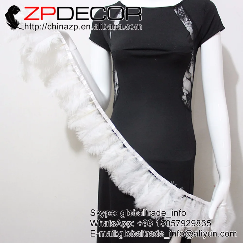 

Zpdecoration перья чистые аккуратные 10-15 см 10 ярдов/партия страусиные перья бахрома белые декоративные DIY горячие