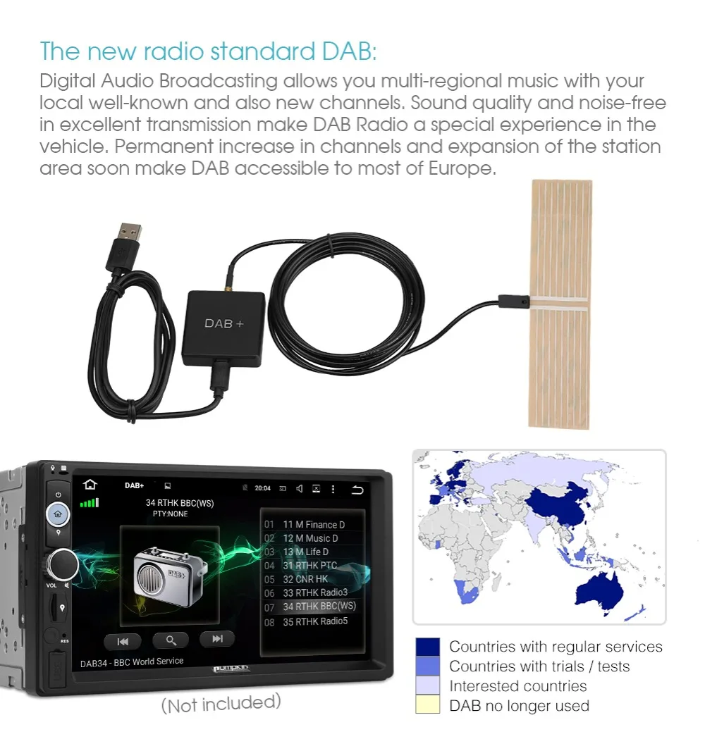 Тыква DAB + Цифровая радио коробка с сенсорным управлением для тыквы автомобильный
