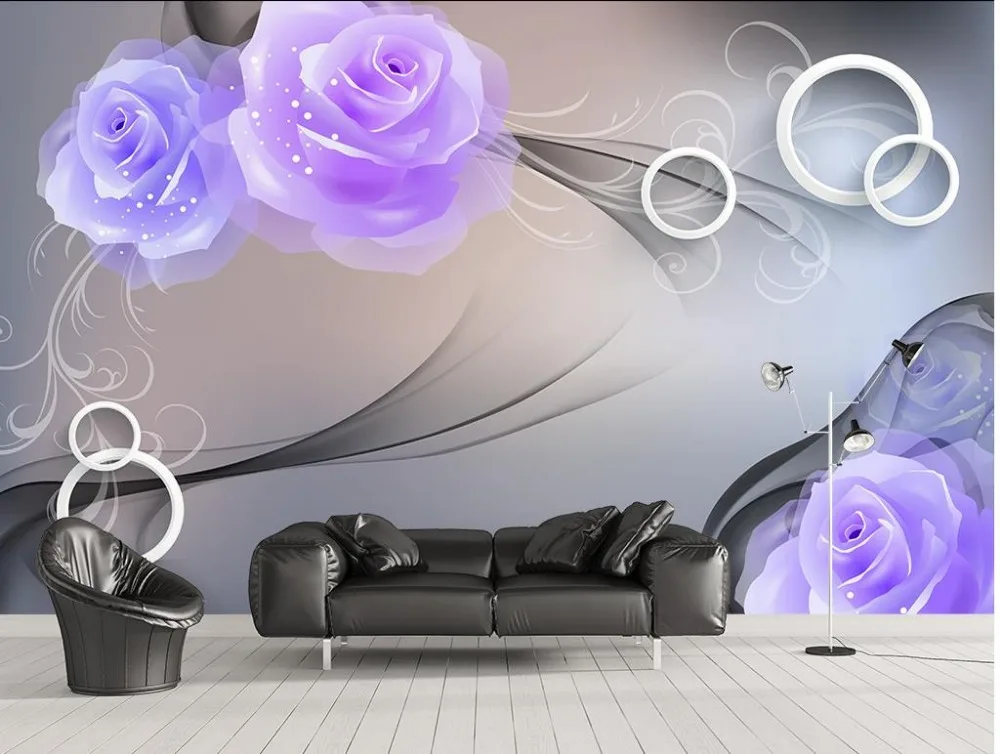 Фото Пользовательские 3d фото обои романтические розы современные для стен украшение