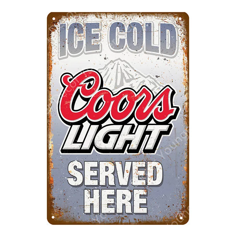 Винтажные ледяные Бакарди Foster's Coors пивные металлические знаки настенная доска