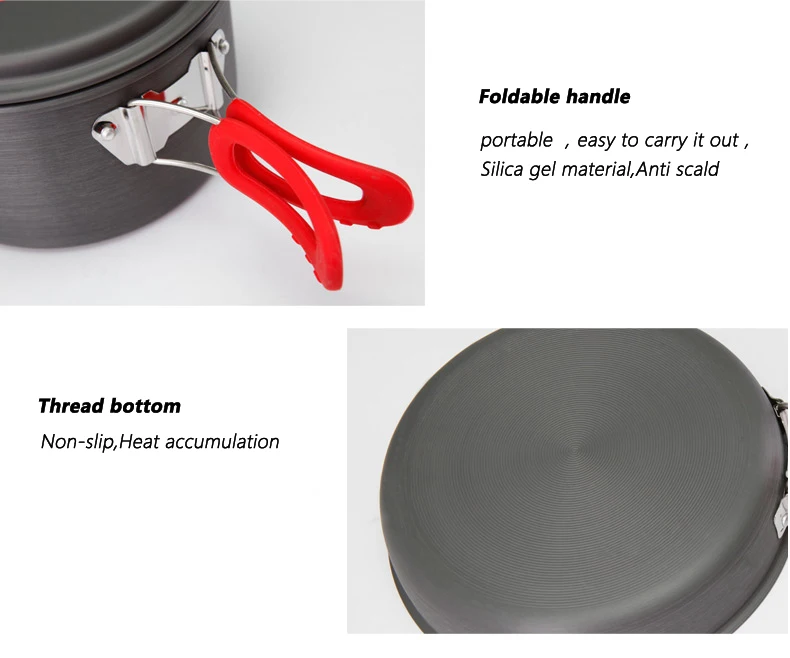 Новая алюминиевая посуда для кемпинга с антипригарным покрытием ультралегкий