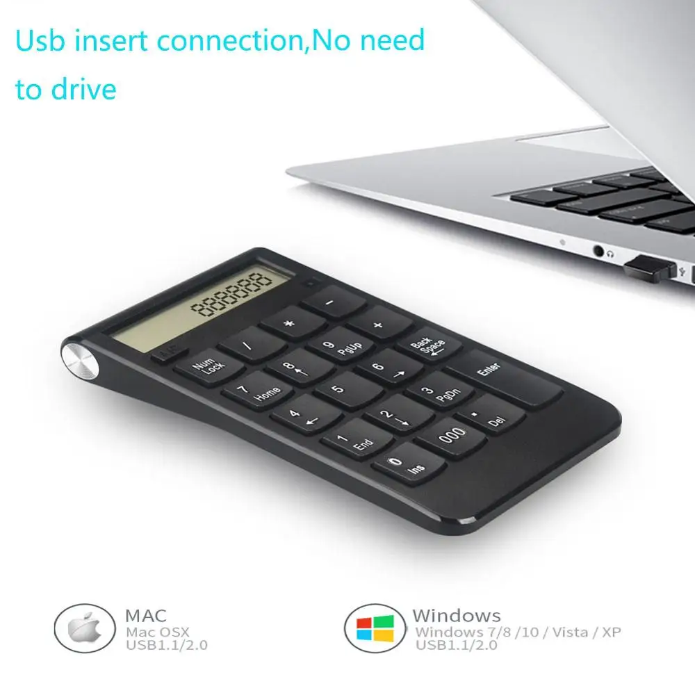 Беспроводной 2 4G цифровая клавиатура USB вставка подключение перезаряжаемая умная