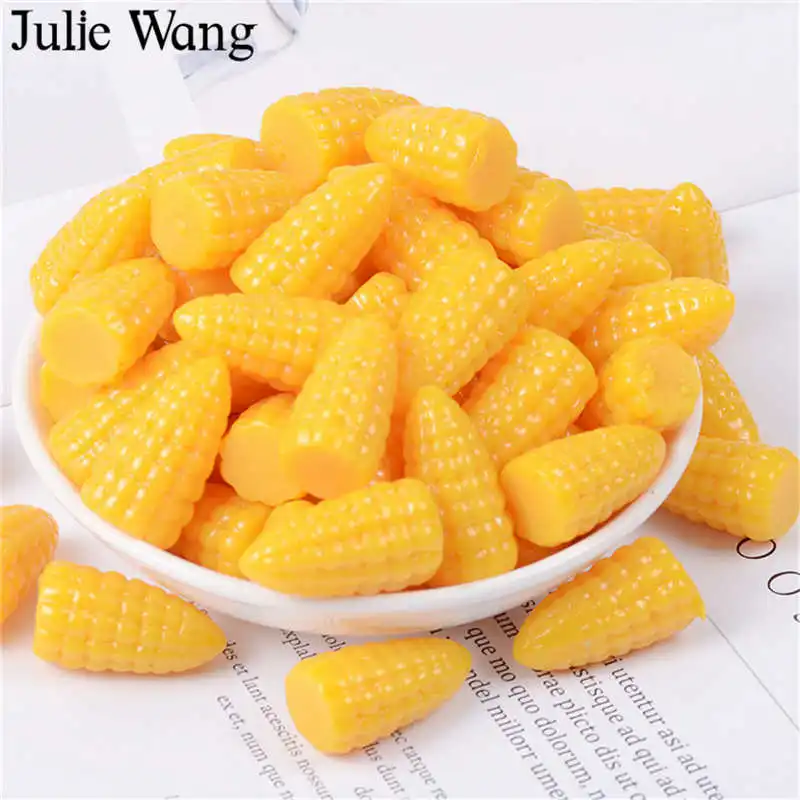 Julie Wang 10 шт. искусственная еда из смолы кукуруза конфеты Подвески слизь Ювелирные