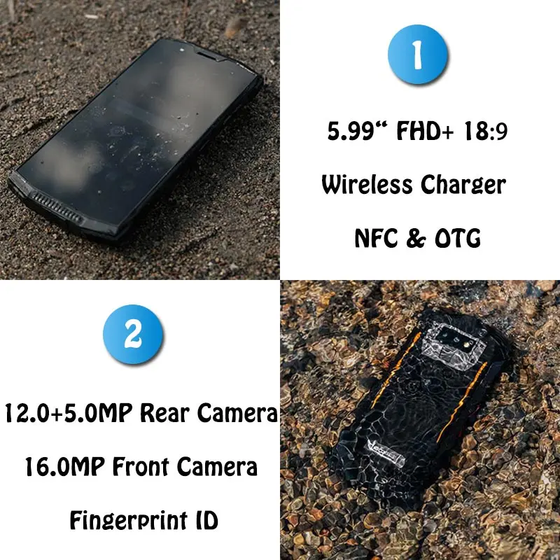 Doogee S80 IP68/IP69K водонепроницаемый смартфон 5 99 &quotFHD + MT6763T Восьмиядерный рация 10080 мАч