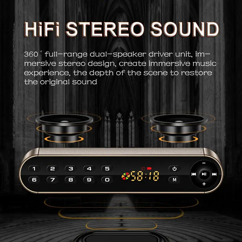 JUNKE HIFI Bluetooth динамик Портативный беспроводной супер бас двойной динамик s Саундбар с микрофоном TF FM радио USB звуковая коробка колонка