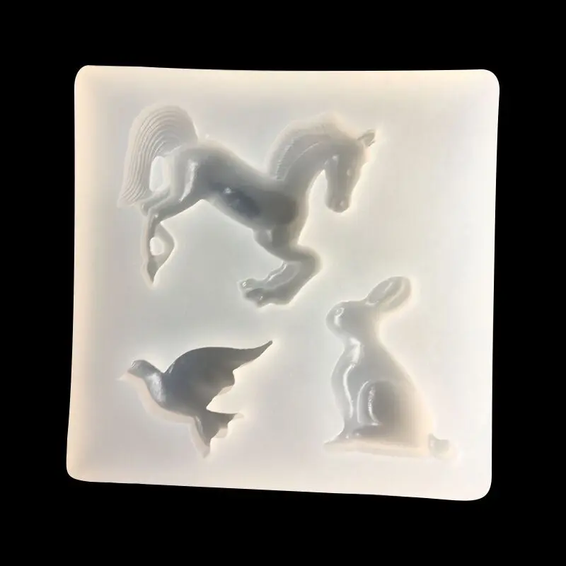 

1pcs Horse/Rabbit/Bird Cabochon Silicon Mold Mould For Epoxy Resin Jewelry Making Craft
