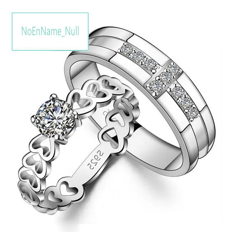 S925 стерлингового серебра кольца пара белый творческий обручальное кольцо