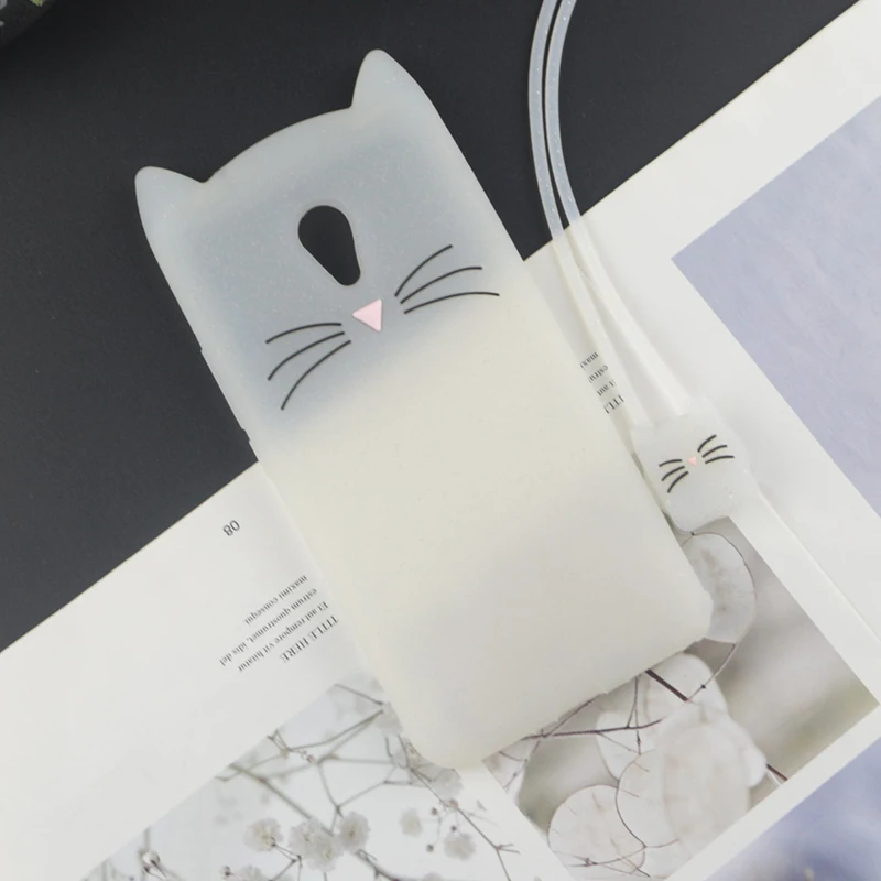 3D милый японский чехол с милым котом для Meizu M6s M6 M5s M5 M5c A5 MX5 MX6 Note M3 M3s мини-чехол с подвеской из меха кролика