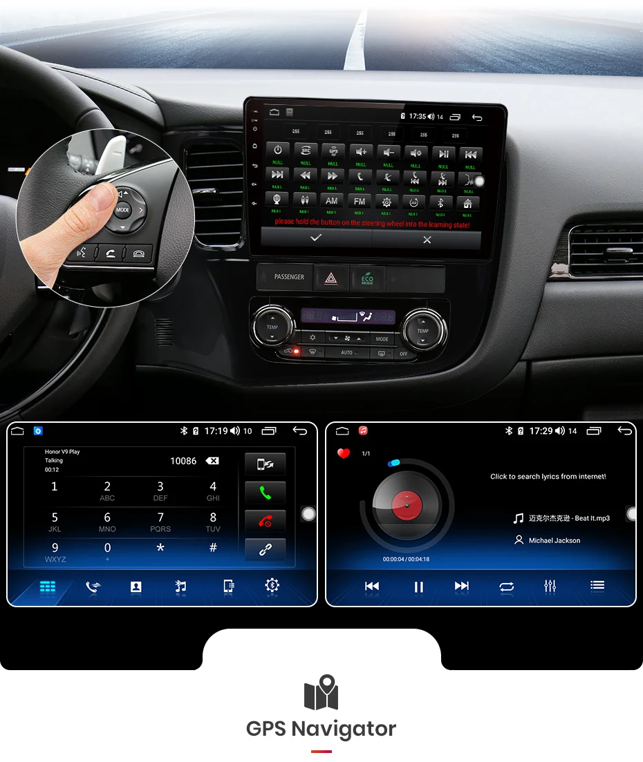 AWESAFE 2Din Android 8,1 4+ 64G CarPlay gps Радио Аудио мультимедийный плеер для Mitsubishi Outlander 3 2012 2 Din без DVD