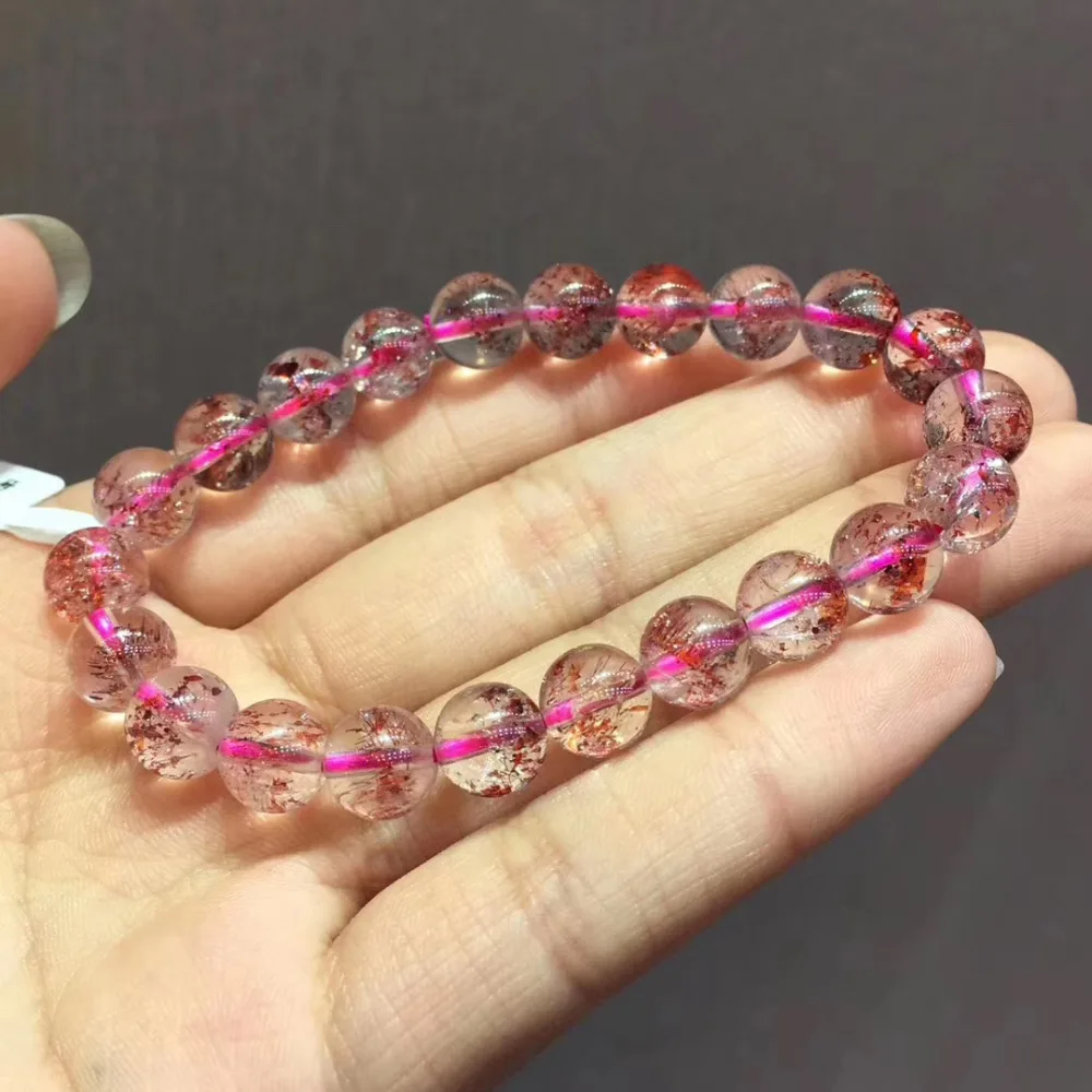 8 2 мм натуральный кварцевый браслет с кристаллами Lepidocrocite для женщин мужчин