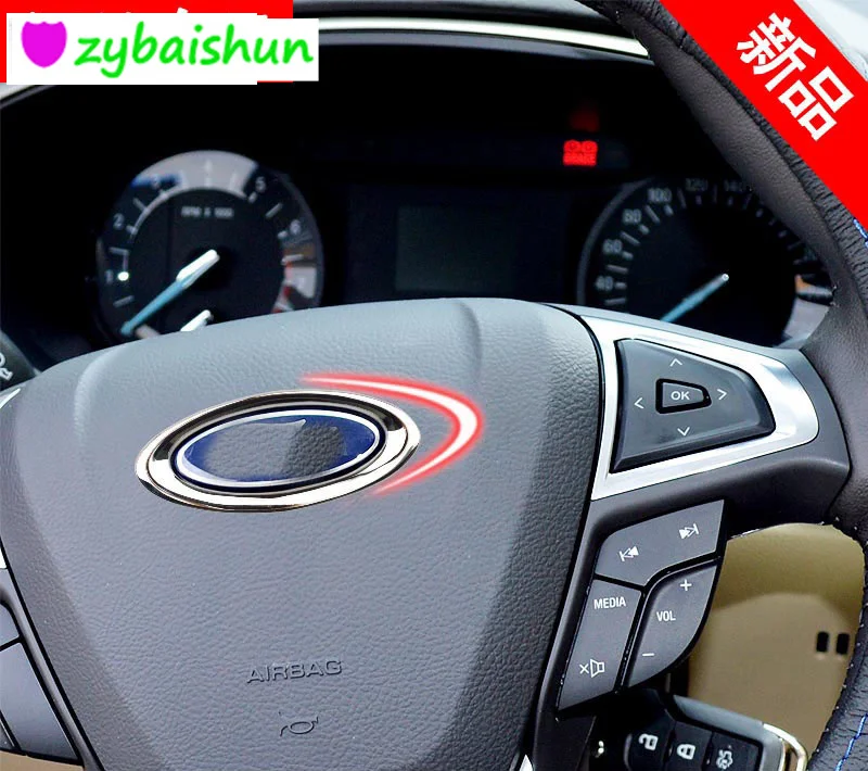 Рулевое колесо для Ford Focus ABS хромированная обшивка логотип кольцо 2 3 MK2 MK3 MK4Kuga Fiesta