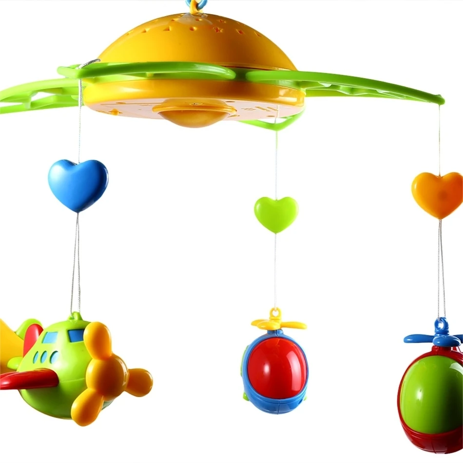 Горячая Распродажа вращающиеся на 360 градусов детские погремушки Музыкальный