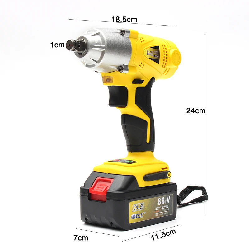 

68-99V 340Nm Rechargeable Brushless Electric Wrench Impact Wrench 1/2 Socket 11800mAh Li Battery Hand Drill Power Tool