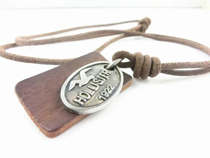 Genuine Leather Necklace Vintage Jewelry Women Fashion European Brand Key Pendant Necklaces Men VLN399 | Украшения и аксессуары
