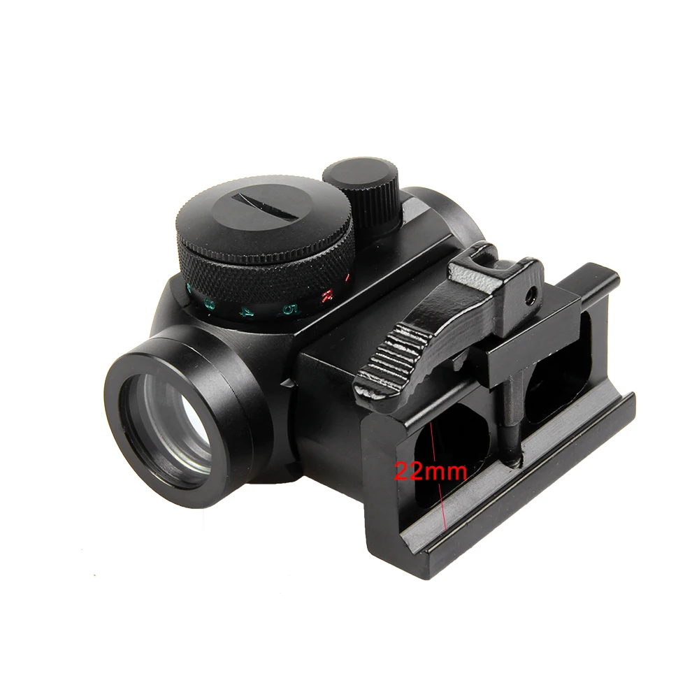 Мини 1X24 Rifescope боковая иллюминация снайперская Красная Зеленая точка зрения с быстросъемным красным точечным креплением для охоты Airgun