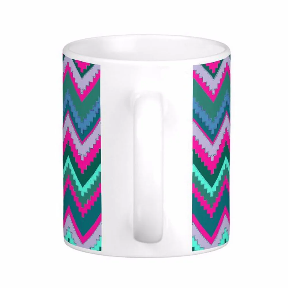 Аква Teal синий розовый шеврон зиг Zags белый кофе кружки чай кружка настроить