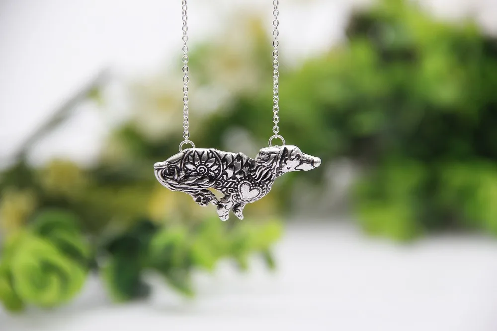 1 шт 1230 ожерелья с таксой кулоны Doxie Dog Lover Day of the Dead Charms Мемориальный Подарок
