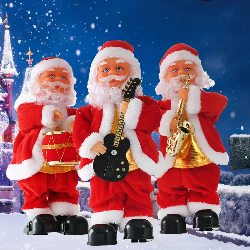 Best Selling Christmas Gifts To Play Saxophone Santa Claus Electric Step Decorations Doll Children's Creative Toys | Игрушки и хобби