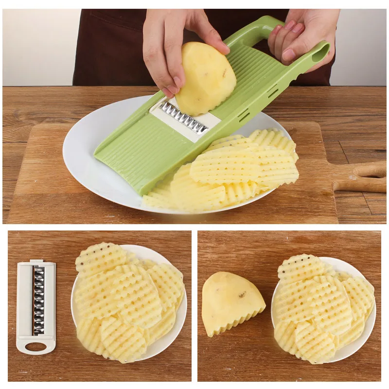 Adjustable Manual Vegetable Fruit Cutter Mandoline Slicer With 5 Ses Blades Food Kitchen Onion Potato Grater | Дом и сад