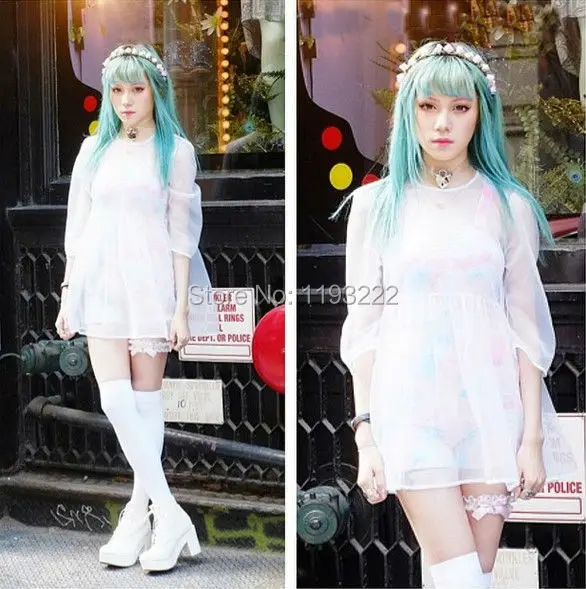 Kawaii Harajuku 100% ручная работа панк гот эмо цветок двойные шипы прозрачный чокер
