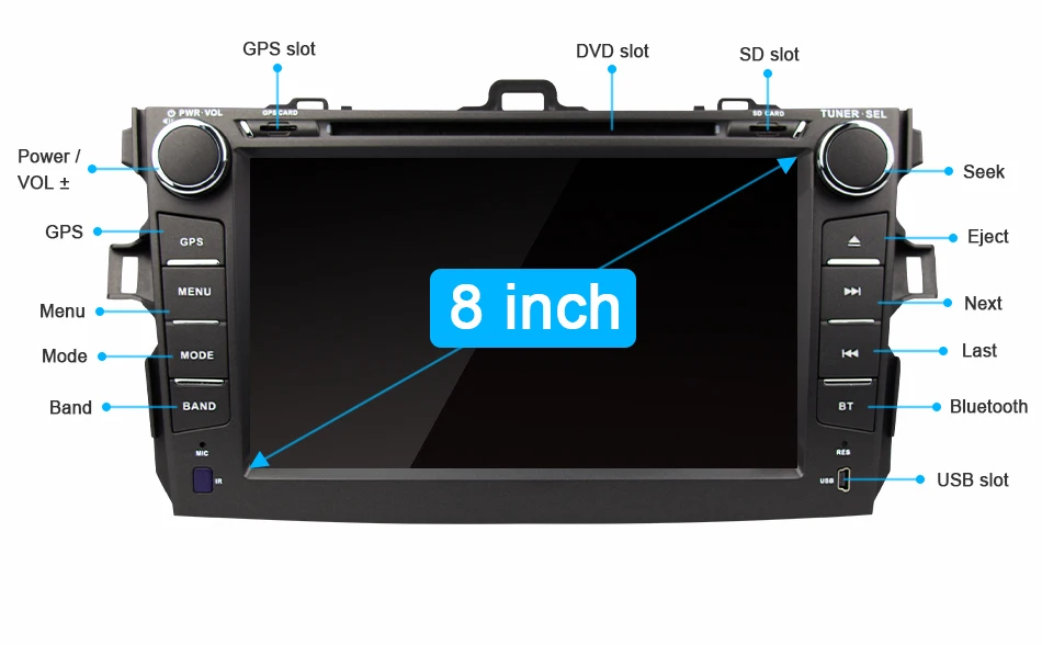 Eunavi 2 din Android 9,1 TDA7851 автомобильный dvd мультимедиа для Toyota Corolla 2007 2008 2009 2010 2011 gps стерео радио ПК сенсорный экран