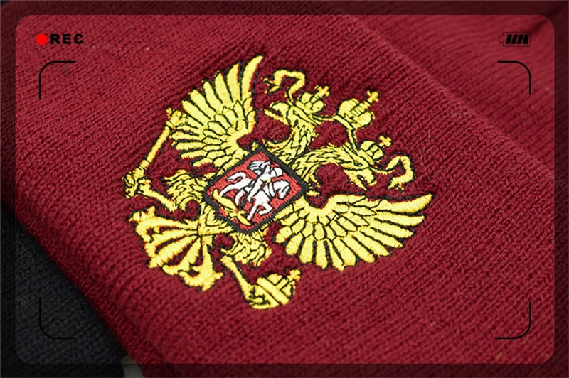 Теплая мужская Шапка-бини герб России для мужчин и женщин, теплые вязаные шапки для мужчин и женщин
