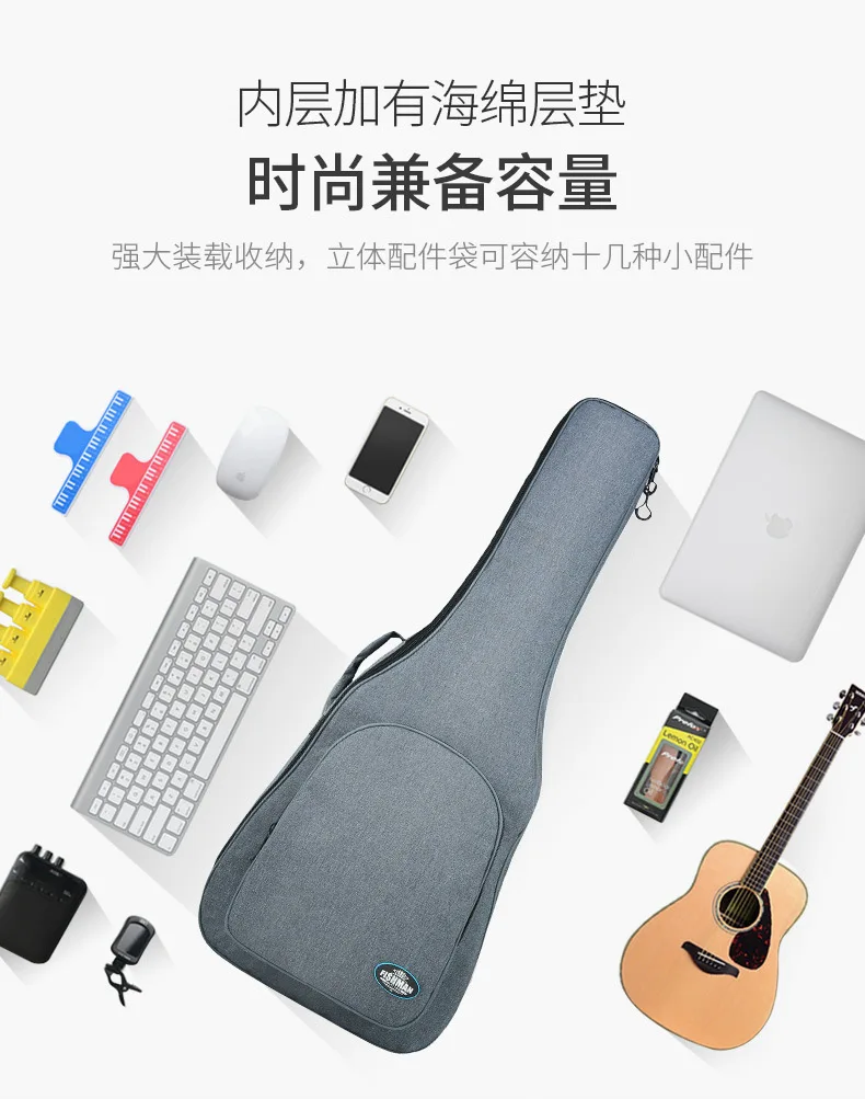 40/41" Acoustic Classical Guitar Bag Case Backpack Double Shoulder Straps Portable 25mm Thicken Pad Oxford Backpack Funda Guitar