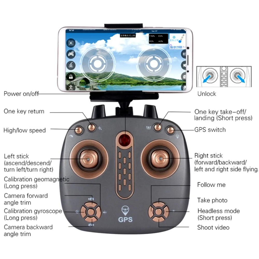 X38G 720P Camera 2.4G 500M Remote Control 6Axis WiFi Real-time Transmission Headless Altitude Hold Quadcopter 11-12 minutes | Игрушки и