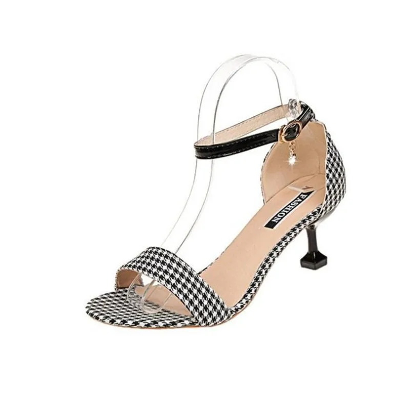 2019 Summer New Buckle with Open Toe Stiletto Sandals Women's Fashion High Heels | Обувь