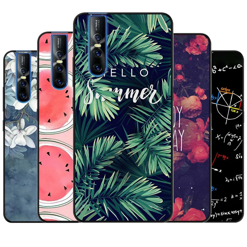 Чехол для телефона VIVO V15 Pro мягкий черный бампер с 3D принтом силиконовый чехол из