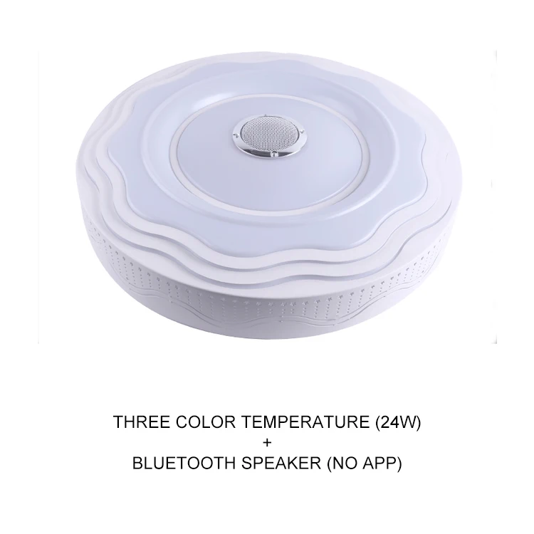 24W-b Bluetooth динамик светодиодный потолочный светильник современная столовая лампа с пультом дистанционного управления Внутреннее освещение для кухни спальни гостиной - Цвет корпуса: 24W-b