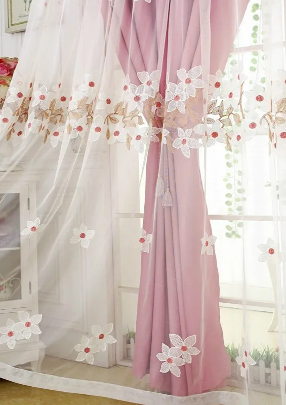 

High level European and American style embroidered shading cotton linen curtains for living room, bed room , children room