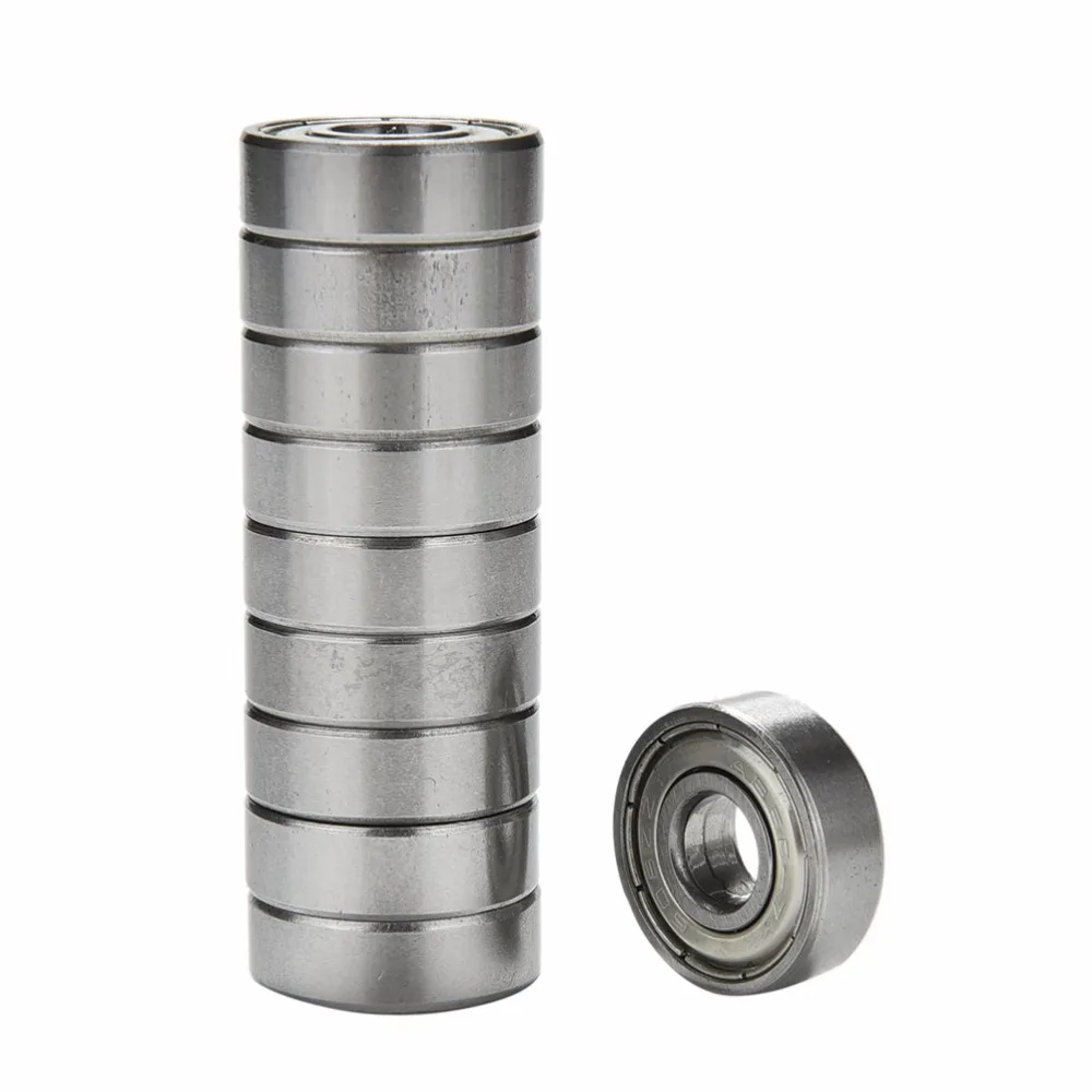 

10Pcs Stainless Steel Bearings Roller Scooter Ball Bearings Skate Skateboard Wheels Silver Bearings ABEC 7 608ZZ Skateboard