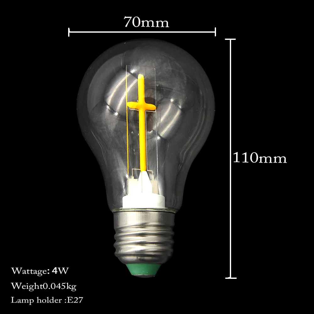 Рождественская светодиодная лампочка перекрещивающиеся лампы 220 В A60 3 Вт 4 тип м