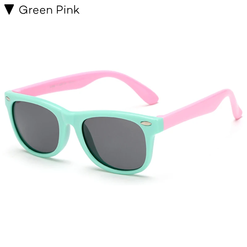 C1 Green Pink Longkeperer Красочные Гибкие очки Детские поляризованные очки дети высокого качества HD объектив Детская безопасность Покрытие Зеркальные очки - Цвет линз: C1 Green Pink