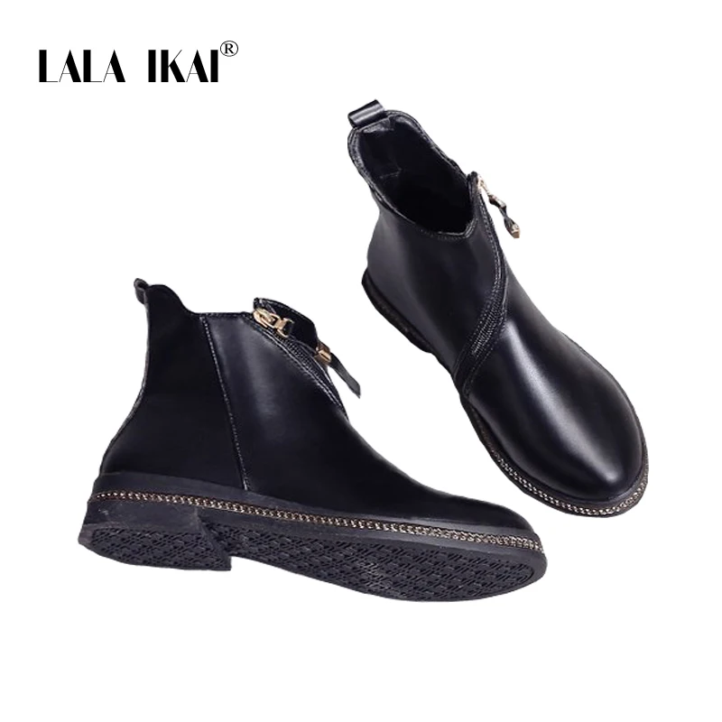 LALA IKAI/обувь для девочки Осень новинка зимы круглая голова Повседневное дикие