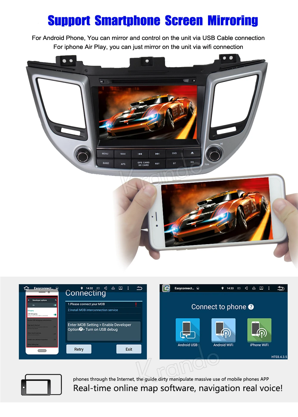 Krando 8 &quotAndroid 9 0 Автомобильная навигационная и мультимедийная система для Hyundai IX35