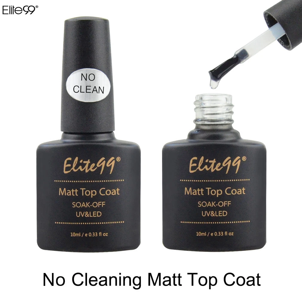 No Cleaning Matt Top Elite99, 10 мл, металлический верх, Базовое покрытие, верхнее покрытие, Матовый верх, блестящий Гель-лак, не впитывается, не очищается, матовое верхнее покрытие, Праймер, лак - Цвет: No Cleaning Matt Top