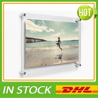 free shipping wholesale a4 wall mounted acrylic poster frames a5 acrylic floating plexiglass photo wall frames