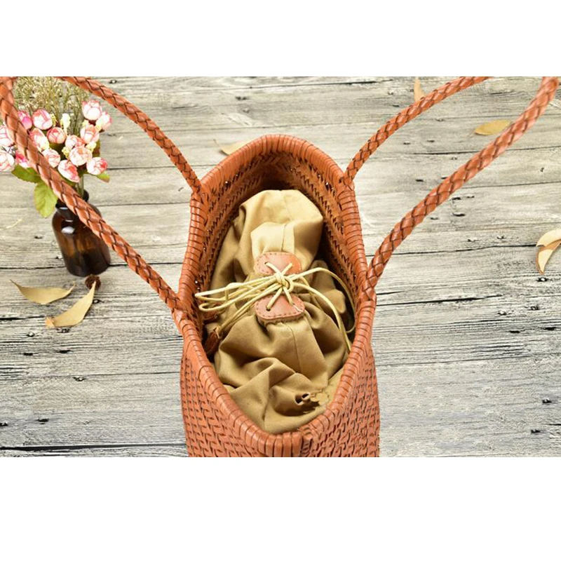 Тканые сумки женская кожаная сумка через плечо тканая Повседневная для покупок