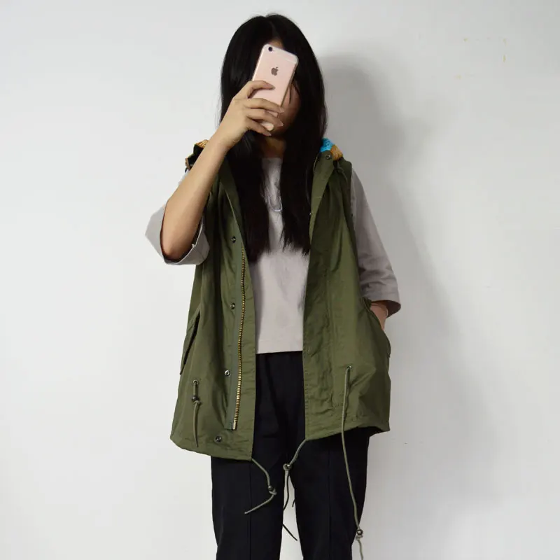 Весенние и осенние женские светло голубые полосатые Базовые Куртки|jacket parka|vest