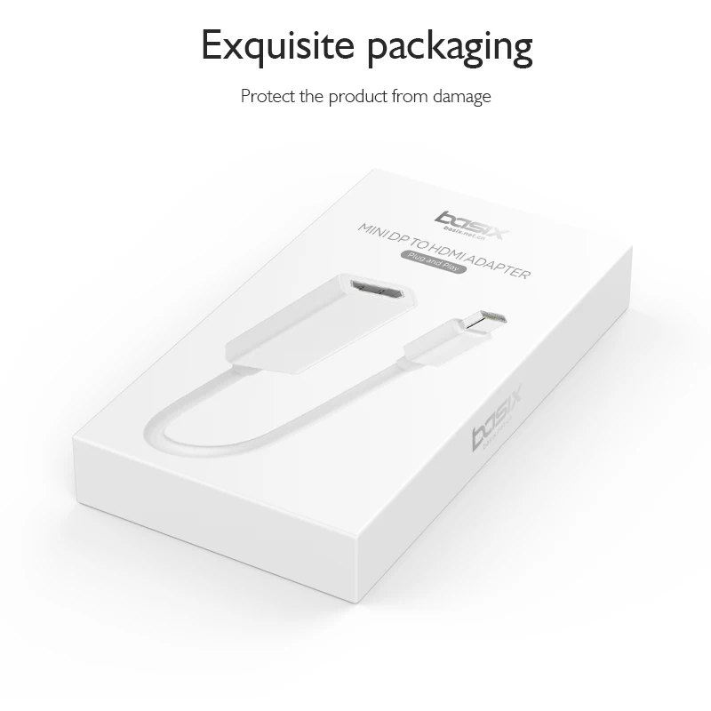 Basix 2017 Thunderbolt Mini DisplayPort DP Male to HDMI Женский адаптер конвертер кабель для Apple Mac Macbook Pro |