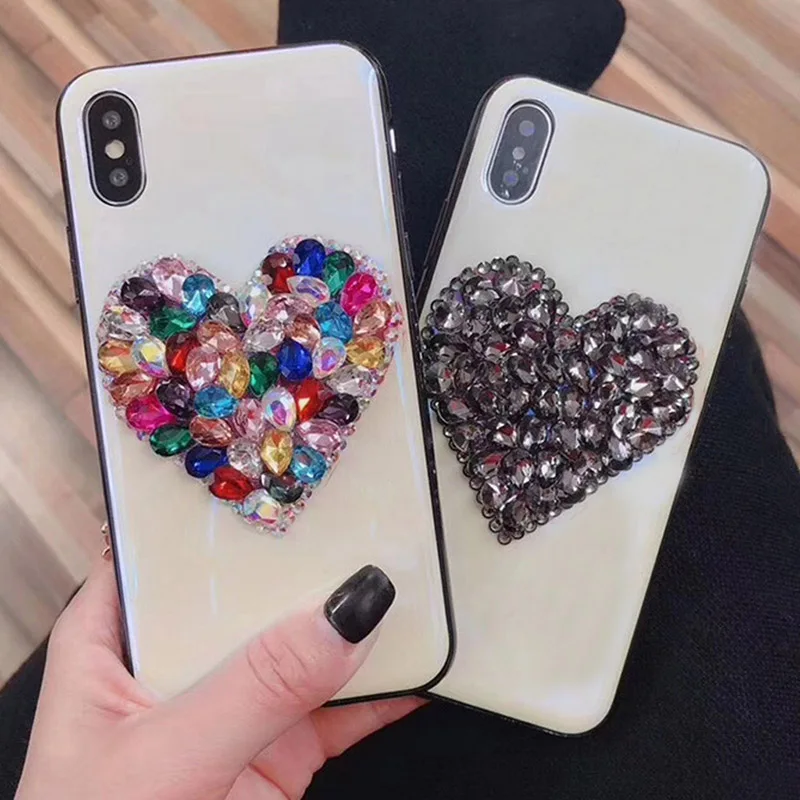 Rheinruby блестящие стразы стеклянный чехол с сердечками для huawei P30 Pro mate 20 X P20 10 Nova 4 Honor