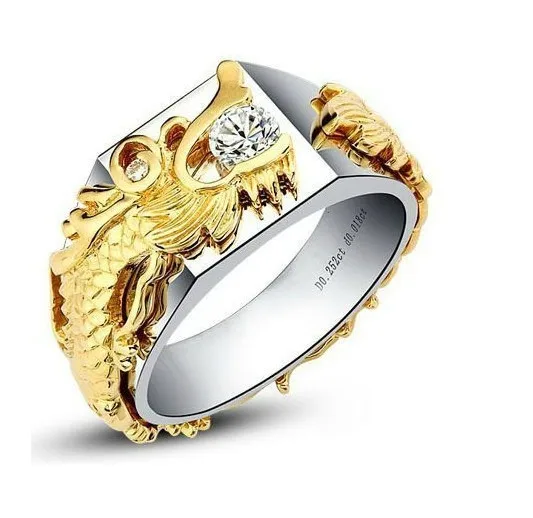 

0.25 Carat Sterling Gold 14K Dragon Ring Inviting Real Moissanite Men's Engagement Ring Bonzer Design Lovely Anniversary Gift