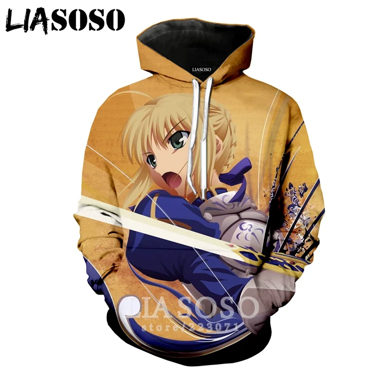 18 LIASOSO зимняя новая модная Толстовка для мужчин и женщин с 3D принтом аниме Fate Stay Night толстовка унисекс с длинным рукавом Повседневный пуловер A107-29 - Цвет: 18