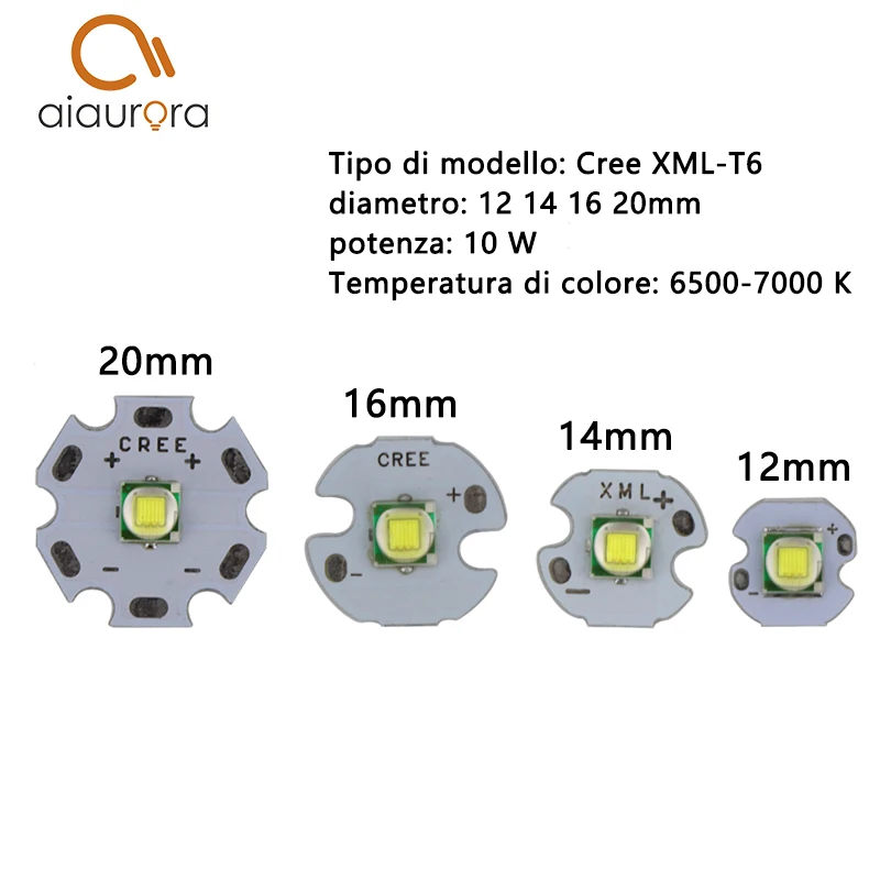 1 шт. CREE XML XM-L T6 светодиодный U2 10 Вт белый/теплый белый высокого Мощность эмиттер