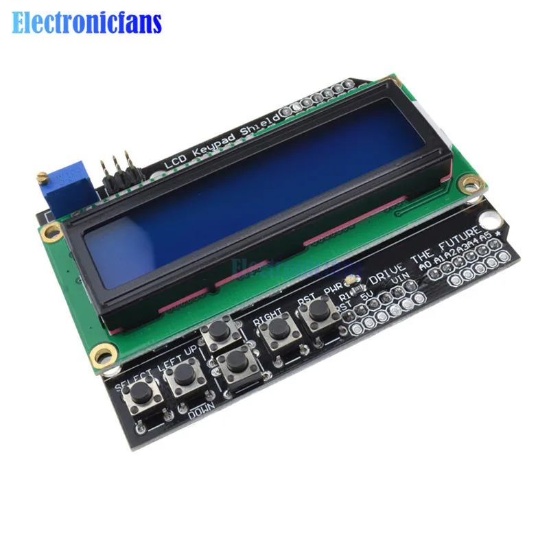 ЖК-экран с клавиатурой 1602 для Arduino 1602, ЖК-дисплей ATMEGA328 ATMEGA2560 для Raspberry Pi UNO, синий экран, модуль черного света