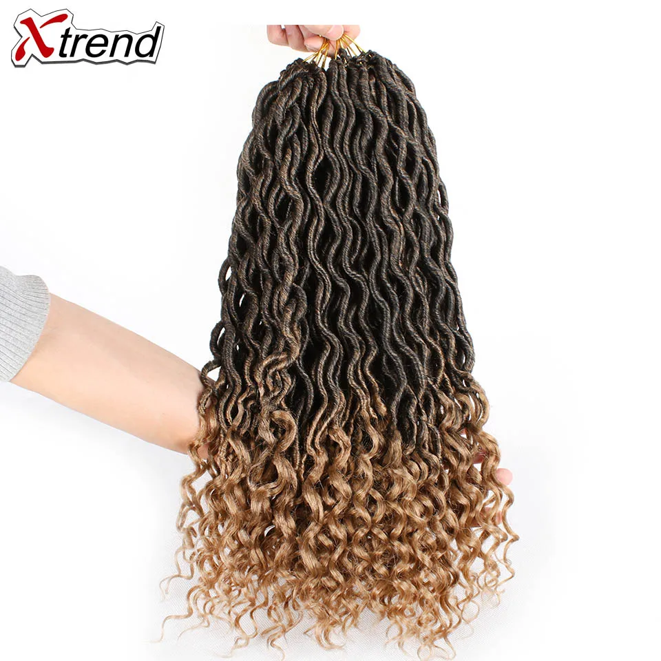 Xtrend искусственные локоны в стиле Crochet, на крючках, косички, синтетика, волосы для наращивания 24 шт./пакет 1" из искусственных волос, дредлоки, для увеличения объема, волосы в косичках